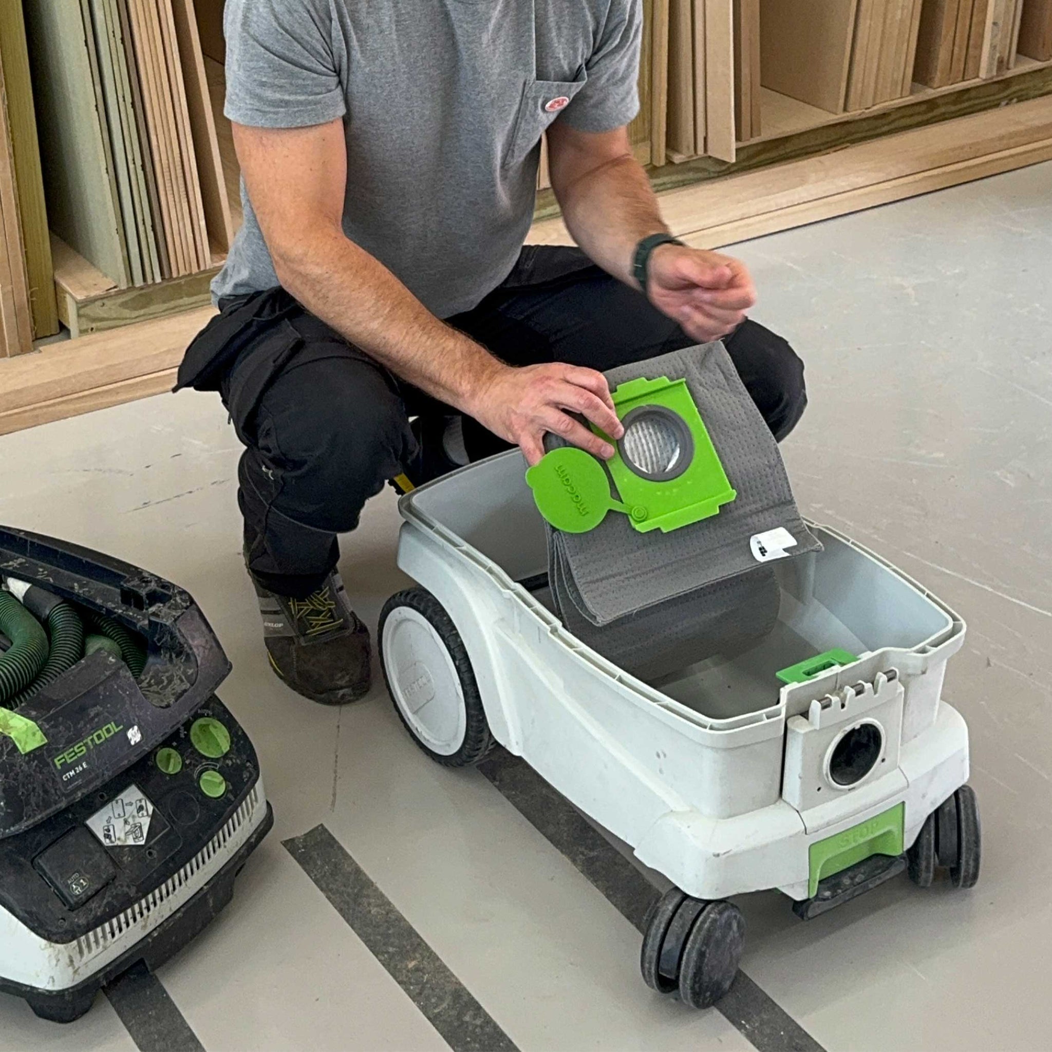 VACS 12 Sacchetti Per Aspirapolvere Per FESTOOL CTL 36 E, In Tessuto Non Tessuto 5 Strati, Con 4 Filtri Motore