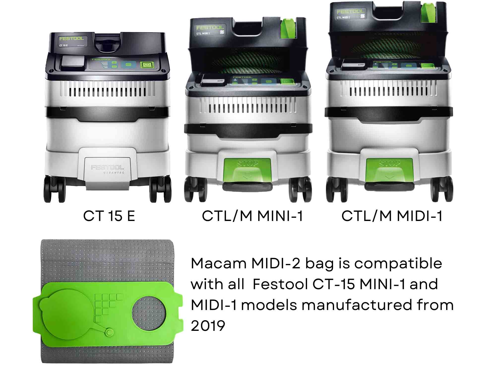 MisterVac Filtro Sostitutivo Per Festool CT MIDI – Cassetta A Lamelle Per Aspirazione Polvere Classe L/M, Alta Filtrazione