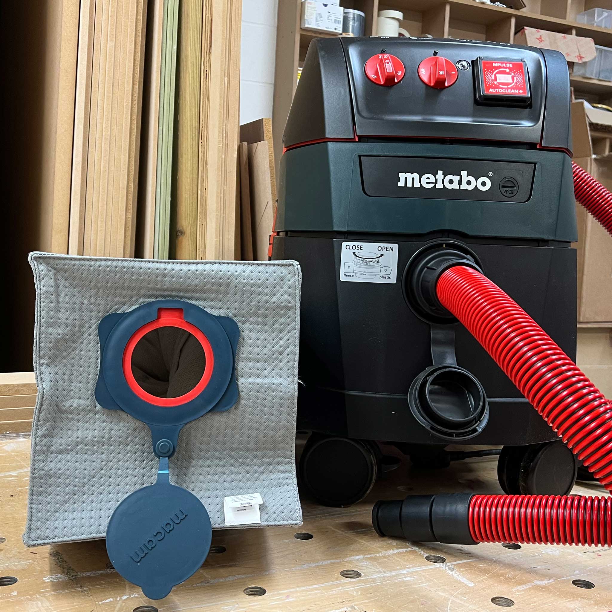 Reusable dust bag for Metabo, Starmix, 3M and BTI dust extractors